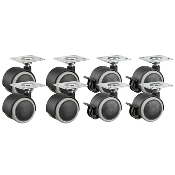 Набор мебельных колёс Parkside HG13445 с тормозами 40 мм 8 шт Black-Grey (3_08575)
