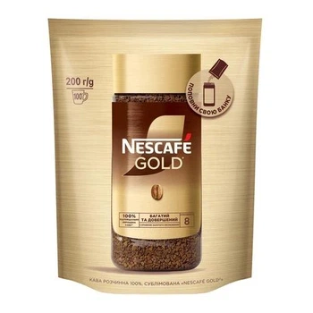 Кава Nescafe Gold розчинна сублімована 200 г