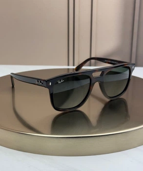 Солнцезащитные очки Ray-Ban RB2213 гавана, зеленая линза G15, двойной мостик, унисекс,