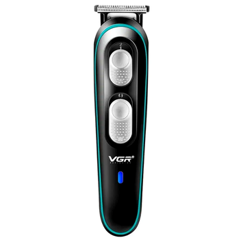 Триммер VGR V-055 Black для стрижки бороды и волос с аккумулятором 500 мАч 4 насадки влагозащита IPX5