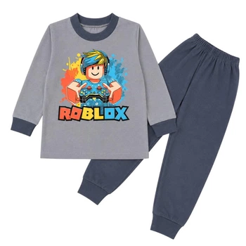 Пижама для мальчика кулир Арлекин Roblox 310-022 56 80 см - 86 см Серая