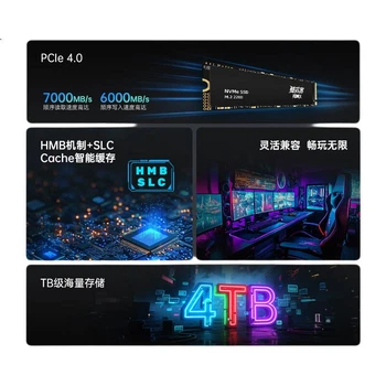 Твердотельный накопитель QUANXING Kuxinkj 1 ТБ SSD, аксессуар для хранения данных на ПК с поддержкой искусственного интеллекта, интерфейс M.2, 2280 (протокол NVME), PCIe 4.0, скорость чтения 7000 МБ/с, P402