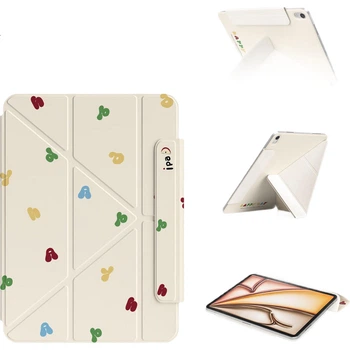 Чехол Zoyu для iPad 11 с чипом Apple A16, двусторонний, с магнитной застежкой, универсальный чехол для планшета iPad 10 с рисунком алфавита.