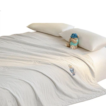 Ковдра Tiny Bear класу А зі 100% бавовни літня охолоджувальна з принтом, 150x200 см, машинне прання
