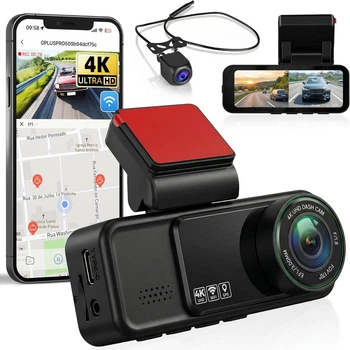 Відеореєстратор SIXWIN 4K+2K з GPS, Wi-Fi, ADAS, 2 камери, 3.16"