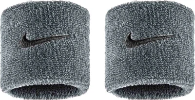 Напульсники Nike Swoosh класичні 2PK сірі для спорту унісекс контроль поту еластичні