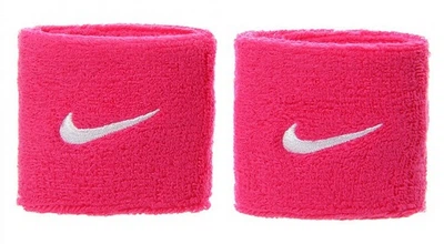 Напульсники Nike SWOOSH WRISTBANDS 2 PK ЯРКИЙ РОЗОВЫЙ/БЕЛЫЙ для тренировок унисекс спортивные манжеты