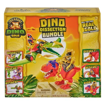 Динозавр и Птеродактиль с сокровищами Dino Gold (золото динозавров). Игровой набор ТМ "Treasure X"