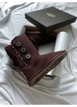 Чобітки зимові UGG Bailey Button Triplet II High Brown 40 (25см ) ( krsUG019)