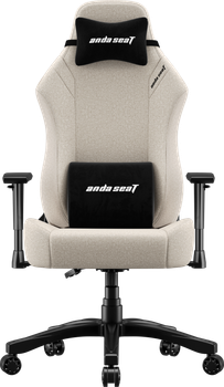 Крісло геймерське ігрове Anda Seat Luna Size L до 100 кг Ivory Fabric (AD18-44-I-F) навантаження до 100 кг, льон, поролон, гарантія 24 міс, зріст до 170 см
