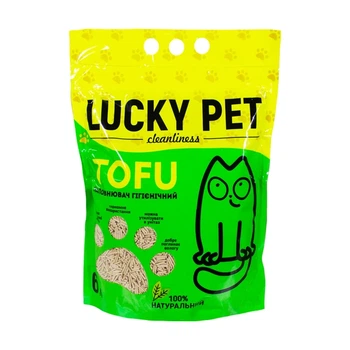 Наповнювач Lucky Pet з тофу для котячого туалету гіпоалергений, 6 л