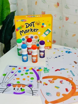 Набір точкових маркерів Dot Marker 6 кольорів з розмальовками