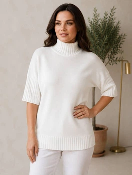 Гольф кашемірової якості з вкороченим рукавом, р.L-XL, білий