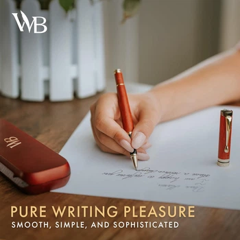 Ручка-роллер Wordsworth & Black, Бамбук/Палисандр, отделка золотом, подарочный набор, стержень