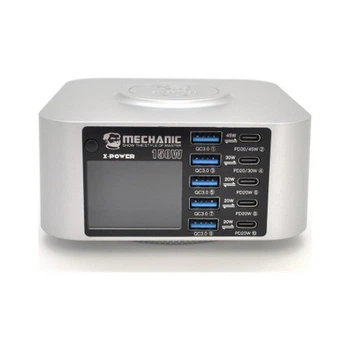 Зарядное устройство MECHANIC 5xUSB-C PD + 5xUSB QC3.0 + Wireless Charging 15W LED indication 200W black (X-Power Plus-200W) MECHANIC X-Power Plus-200W 1063159