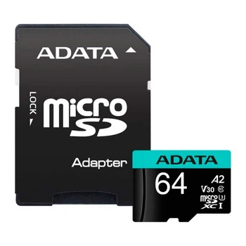 Карта пам'яті ADATA 64GB microSD class 10 UHS-I U3 V30 A2 Premier Pro SD 6.0 (AUSDX64GUI3V30SA2-RA1) ADATA AUSDX64GUI3V30SA2-RA1 1050803