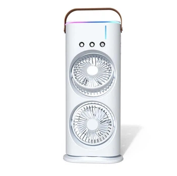 Перезаряжаемый вентилятор-увлажнитель Double Ended Spray Fan с USB Type-C двойным охлаждением и распылением воды портативное климатическое устройство