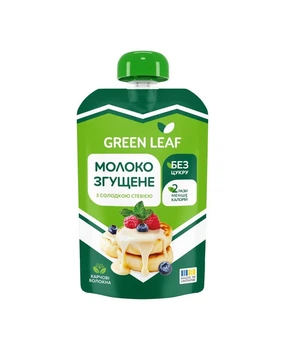 Молоко згущене з солодкою стевією GREEN LEAF 90 г