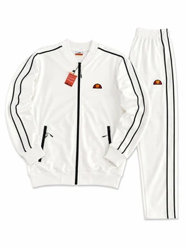 Весняно-осінньо-літній Костюм Ellesse, чоловічий, кофта-штани лампас, молочний, розмір M