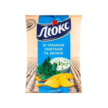 Чіпси Люкс 125г Сметана та зелень