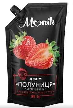 Джем пастеризований Полуниця ТМ "Monik" 200 г