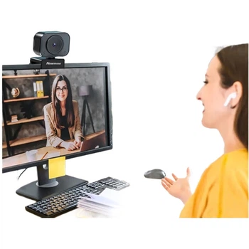 Веб-камера Newmine NM-Q40, компьютерная камера 4K HD с микрофоном, функцией Plug-and-Zoom, для онлайн-занятий, вступительных экзаменов в аспирантуру, видеозвонков, конференций, USB-подключения к ноутбуку и настольному компьютеру.