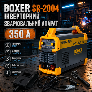 Зварювальний апарат BOXER SR2004 інверторний 350 А 220 В IGBT MMA для електродів 1 6 5 мм