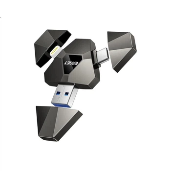 USB-флеш-накопичувач EAGET високої ємності, 512 ГБ, Type-C, сумісний зі смартфонами та комп'ютерами, USB 3.0, резервне копіювання одним дотиком для телефонів та комп'ютерів