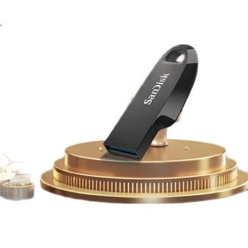 Флеш-накопичувач SanDisk 64 ГБ USB 3.2, CZ550 чорний, швидкість читання 100 МБ/с, безпечне шифрування, відновлення даних, для навчання, офісу, комп'ютера, використання в автомобілі, високошвидкісний флеш-накопичувач великої ємності