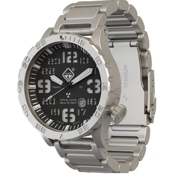 Тактические Часы с Титановым Корпусом Hazard 4 Heavy Water Diver BlackTie B Silver Кварцевый механизм