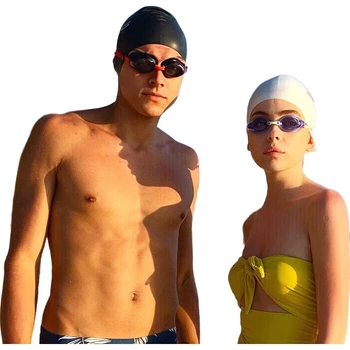Шапочка для плавания SWANS силиконовая для длинных волос с защитой ушей, унисекс, оранжево-красная