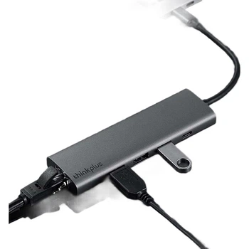 Док-станція Lenovo ThinkPad Type-C, USB 3.0 концентратор, порт Gigabit Ethernet RJ45, адаптер живлення PD, сумісна з комп'ютерами Apple, модель LC05-R