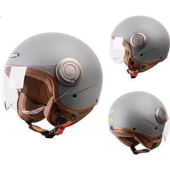 Шолом YEMA 611S для електроскутера відкритий з візором унісекс, сірий