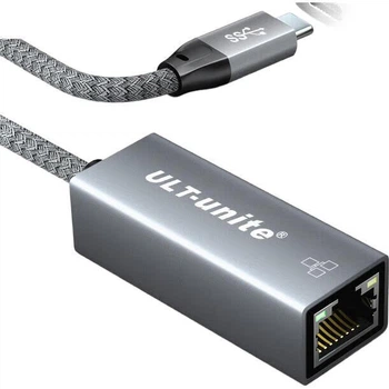 Адаптер ULT-Unite Type-C Gigabit Ethernet, внешний сетевой кабель USB-C — RJ45, для потоковой передачи видео на мобильные телефоны, ноутбуков Dell и Apple Mac, адаптер расширения сетевых портов.