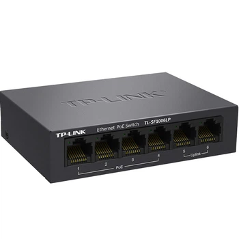 Коммутатор TP-LINK на 6 портов 100 Мбит/с с 4 портами PoE, для систем видеонаблюдения, разветвитель, модель TL-SF1006LP