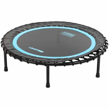 Фитнес батут для джампинга складной круглый ø40» (100см) LiveUp LP8250 (металл, полиэстер, латекс, крепление жгуты, d-100см, черный-синий)