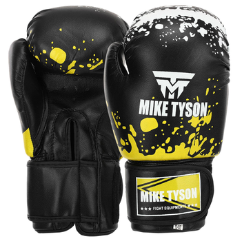 Перчатки боксерские кожаные MIKE TYSON MA-4263_Черный_12_унции