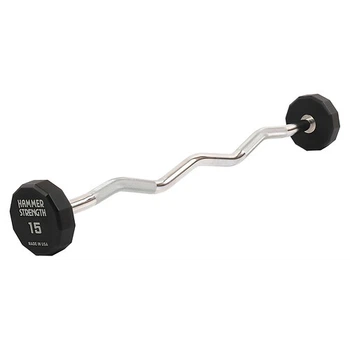 Штанга неразборная с фиксированным весом изогнутая PEV HAMMER STRENGHT TA-9978-15 15кг Серый