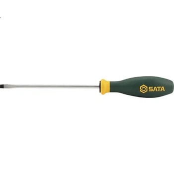 Отвертка плоская SATA 63705 G-серии с двухцветной ручкой, 6x200 мм