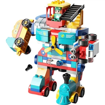 FEELO, совместимый с крупными строительными блоками LEGO, игрушка для мальчиков и девочек, подарок на день рождения, робот 1669