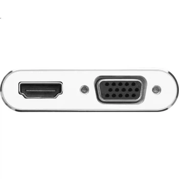 Конвертер Snowkids Mini DP в HDMI та VGA двопортовий 4K для ноутбука, проектора та телевізора