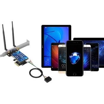 Бездротова мережева карта EDUP PCI-E, дводіапазонний бездротовий модуль WIFI Bluetooth 4.0 зі швидкістю 600 Мбіт/с, адаптер Bluetooth, вбудований приймач WIFI для настільного комп'ютера EP-9619