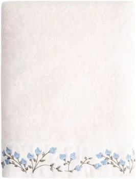 Ręcznik Homla Tiana z haftowanymi niebieskimi kwiatami 70 x 130 cm (5906496770173)
