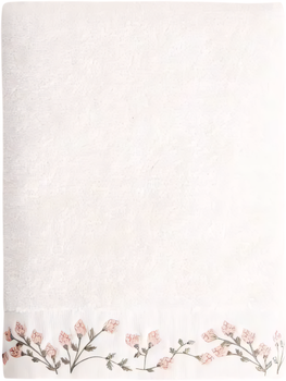 Ręcznik Homla Tiana z haftowanymi różowymi kwiatami 70 x 130 cm (5906496770159)