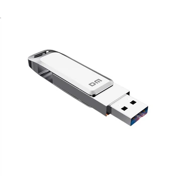 Флеш-накопичувач DM Daimai 128 ГБ USB 3.2, металевий дизайн PD179 Chasing Wind, сріблястий колір, обертовий комп'ютерний USB-накопичувач, автомобільний USB-накопичувач, металевий корпус, високошвидкісне читання та запис