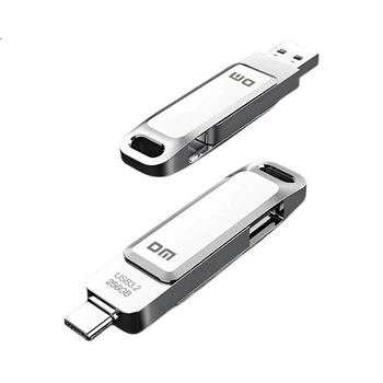 Флеш-накопичувач DM Daimai 256 ГБ типу C USB 3.2 для телефону, металевий PD168 з двома інтерфейсами, сумісний з телефоном і комп'ютером