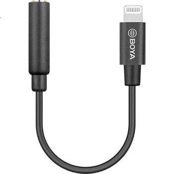 Аудиокабель BOYA, переходник с разъема 3,5 мм TRRS «мама» на разъем Apple Lightning «папа» для наушников, кабель-конвертер для микрофона, соединительный провод, 0,1 метра, BY-K3