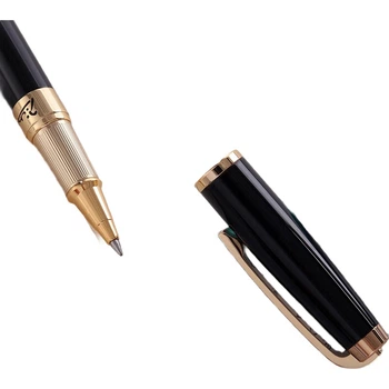 Ручка шариковая Pimio 918 с золотистым зажимом, черная