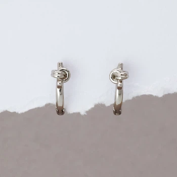 Сережки з медичного золота Біле Золото Вузлик - Xuping, 11×5 мм, 1.5 г, арт. 59062
