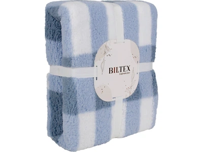 Плед полуторный Biltex шерпа Chester blue 150х200 (2000998958350)